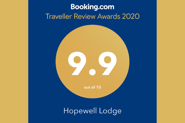 2019 Booking.com Award for Hopewell Lodge in NZ